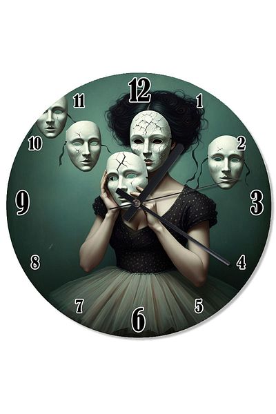 ekart Art of Masked Faces Analog Wall Clock