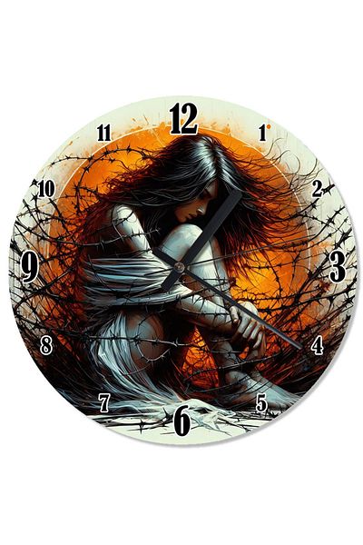 ekart Sad Woman Silhouette Flowing Wall Clock