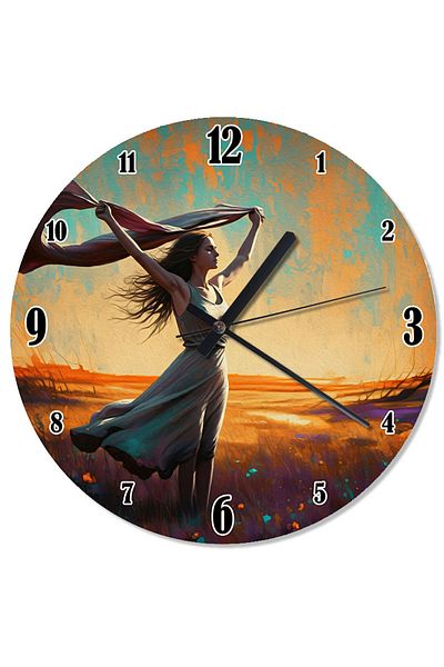 ekart Woman Dancing in the Wind Analog Wall Clock