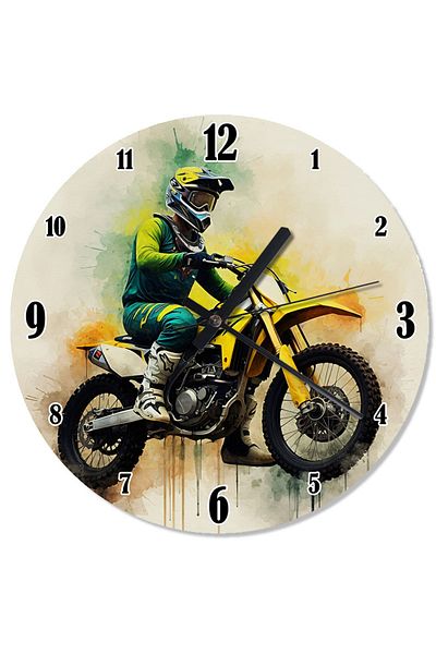 karizmart Motorcycle Racer Printed Wall Clock