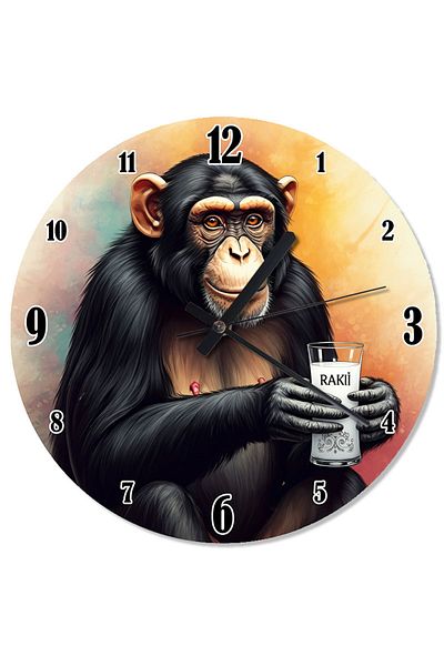 ekart Drinking Chimpanzee Shaped Wall Clock