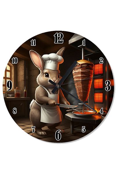 ekart Chef Rabbit Spinner Printed Wall Clock