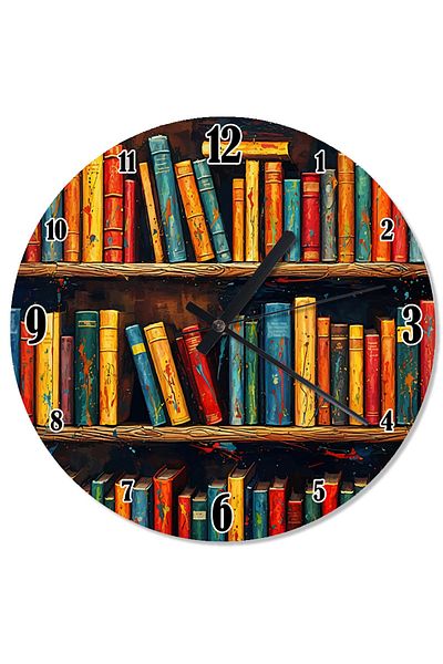 karizmart Colorful Bookshelves Special Design Wall Clock