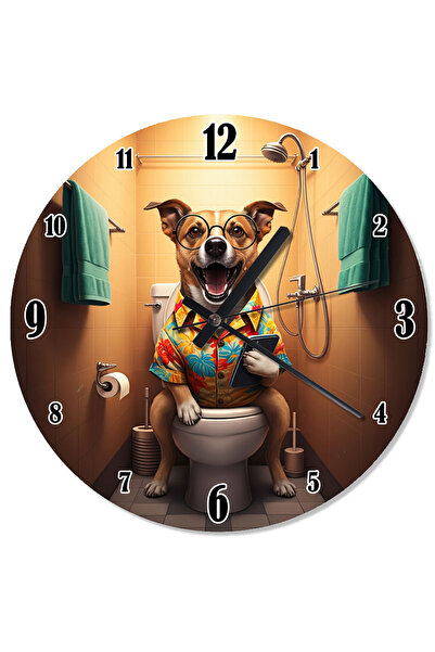 ekart Dog Shaped Wall Clock Laughing in the Toilet