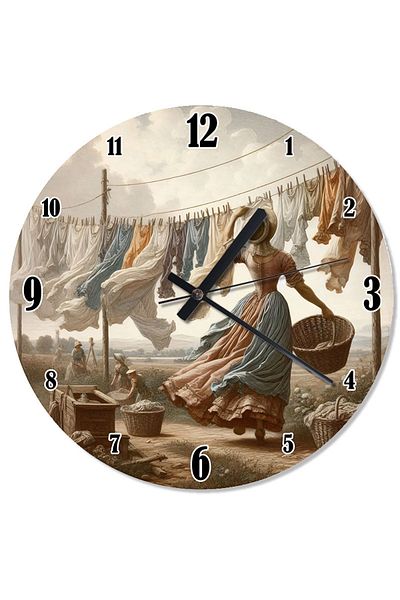 ekart Laundry in the Wind Women Shaped Wall Clock