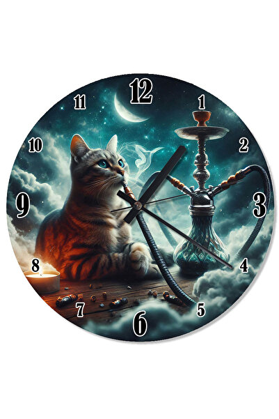 ekart Hookah Smoking Cat Wall Clock