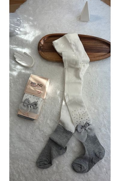 medineticaret Ribbon Cotton Stone Children's Pantyhose