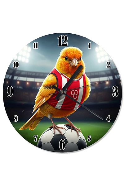 karizmart Football Player Yellow Bird Design Wall Clock