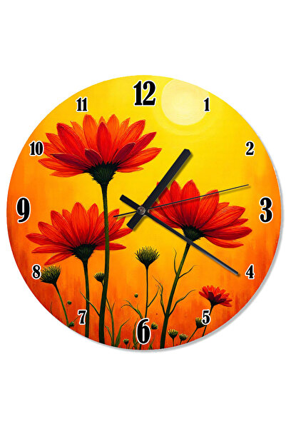 ekart Flowers and Sunset Patterned Wall Clock