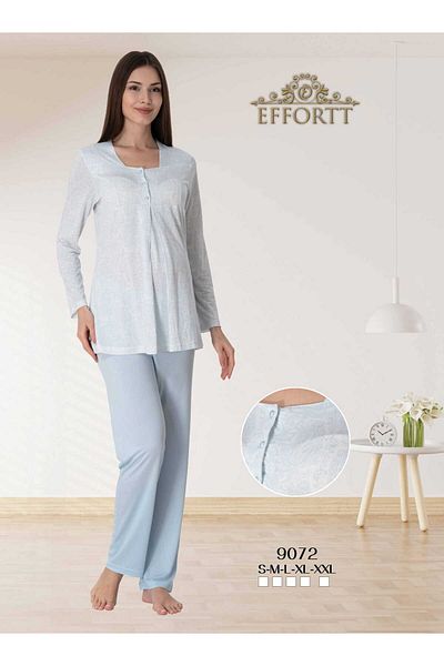 Maison Mila Set de pijamale de maternitate cu model Effortt Shawl