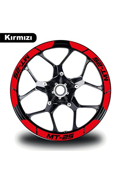 habune Kırmızı Yamaha MT-25 Geniş Jant Sticker Modeli