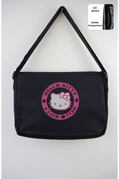 Fuddy Moda Geantă de umăr cu imprimeu Hello Kitty, geantă de umăr unisex cu imprimeu drăguț Kitty
