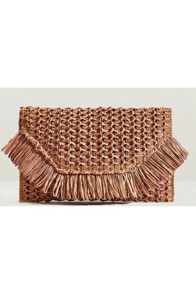 Dgt Luxury Цветна чанта за плетене с пискюли, чанта, клъч, чанта за парти, чанта за всеки ден, чанта за плаж