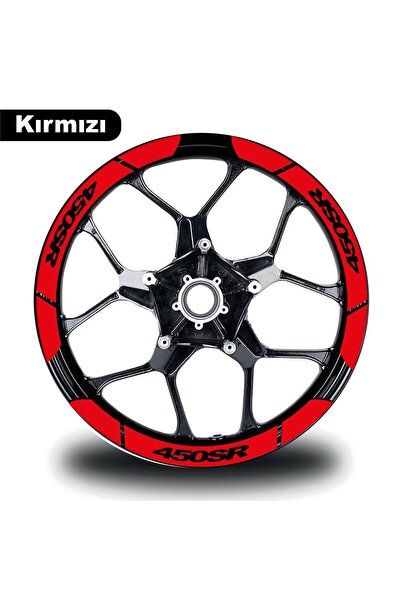 Depozee Kırmızı CF MOTO 450 SR Geniş Jant Sticker Etiket Modeli