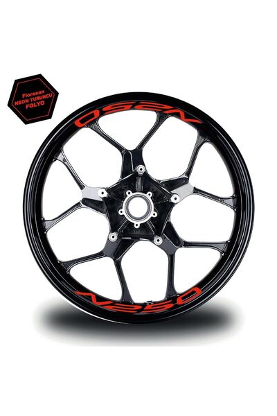 Depozee Bajaj N250 Jant İçi Yazı Sticker Modeli Neon Turuncu