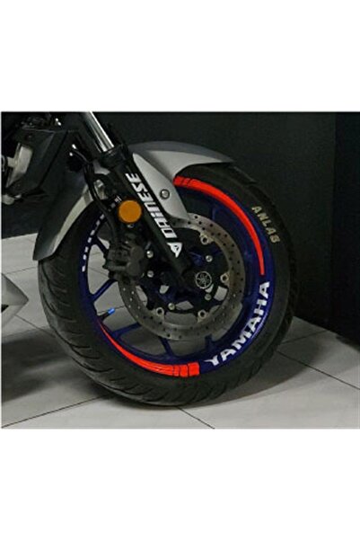 Genel Markalar Yamaha MT 25 Uyumlu Neon Kırmızı Jant Dışı Şerit Sticker Etike...