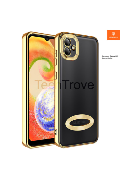 TechTrove حافظة لهاتف سامسونج جالاكسي A03 مع غطاء أنيق بتصميم يظهر شعار حماية...