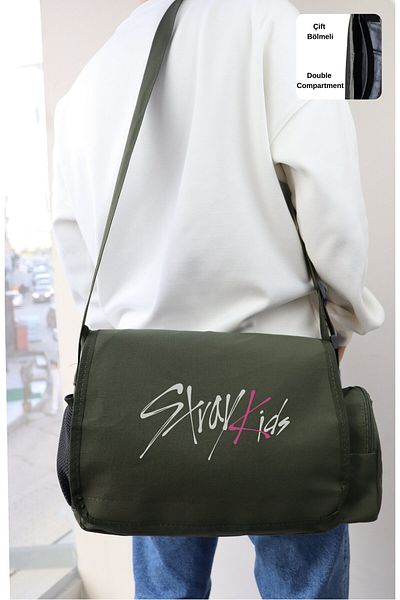 Fuddy Moda Τσάντα StrayKids Written Messenger, Unisex K Pop Print Τσάντα ώμου