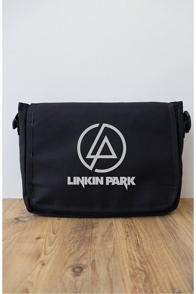 Fuddy Moda Geantă de umăr Linkin Park Written Messenger, unisex cu imprimeu Rock Band