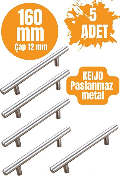 almital mobilya aksesuarları furniture accessories 5 ADET Keijo INOX 160mm Paslanmaz Kulp (mobilya, dolap kulbu, kulp modeli)