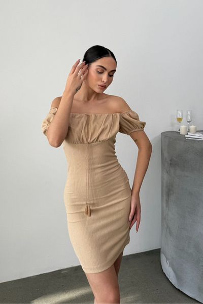msm fashion Rochie de damă elastică bodycon - mini vară, mânecă scurtă, guler