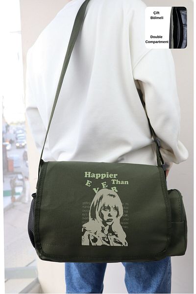 Fuddy Moda Billie Eilish τυπωμένη τσάντα ώμου Unisex Happier Than Ever