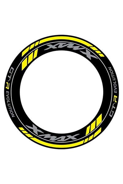 Genel Markalar Yamaha XMAX yazılı Yerli Üretim Sarı Jant Sticker Modeli