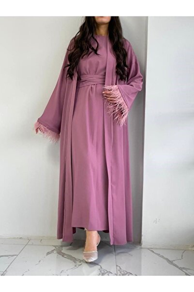 MELEK ARAZ Dusty Rose Ayla Abaya Set