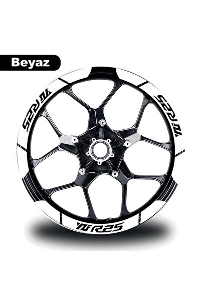 habune Beyaz Yamaha YZF R25 Geniş Jant Sticker Modeli