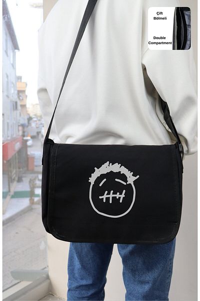 Fuddy Moda Geantă de umăr cu imprimeu Travis Scott, geantă de umăr unisex cu imprimeu Jack Cactus