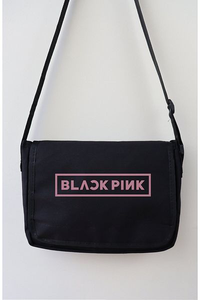 Fuddy Moda Geantă Messenger scrisă Blackpink, geantă de umăr unisex cu imprimeu K Pop
