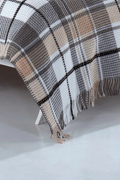 Bikaya Home Aksu 150X200 - Cozy Life Cotton Scotch Blanket, Inka Gray