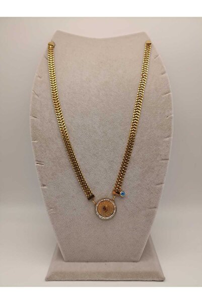 TLSMACCESORIES ÇELİK KOLYE ÖRGÜ ZİNCİR ÇEYREKLİ