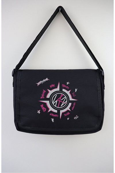 Fuddy Moda Geantă Messenger cu imprimeu Rockstar Album, Geantă de umăr K Pop unisex Stray Kids Print