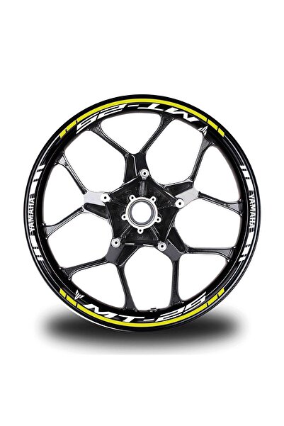 Genel Markalar Neon Sarı Yamaha MT 25 Takım Jant Sticker Etiket Su-Nem Dayanı...