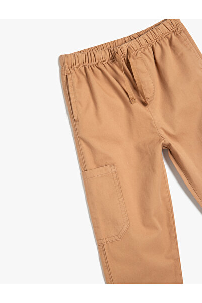 Koton Cotton Elastic Waist Pocket Detailed Trousers