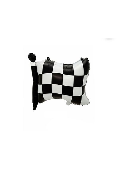 Partifabrik Racing Vehicles Themed Checkered Flag Shaped Balloon 60 cm