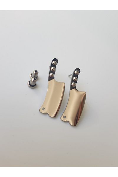 kurukafagift 1 Pair of Stainless Steel Men's Earrings with Line Motif