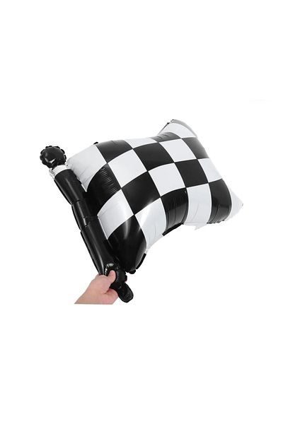 Partifabrik Racing Vehicles Themed Checkered Flag Shaped Balloon 60 cm
