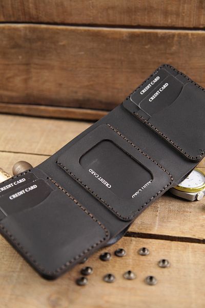 New Coast Leather 1900's Χειροποίητο ανδρικό πορτοφόλι από γνήσιο δέρμα