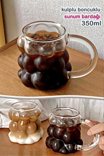 Berdina Home Boncuk Şekilli Bardak Meşrubat Su Kahve Sunum Bardağı Isıya Daya...