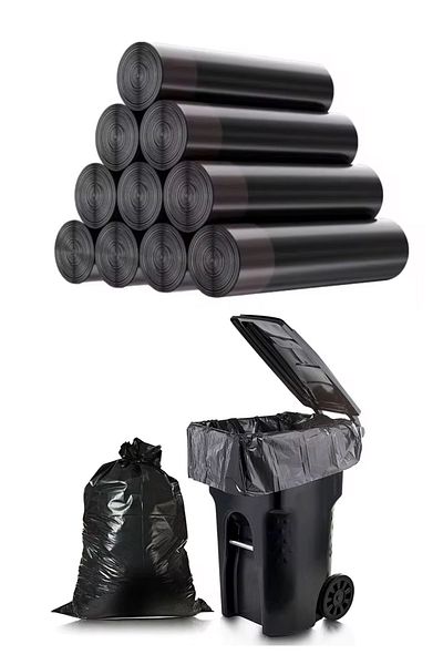 Özkan Ambalaj Temizlik Pack of 10 Black Thick Rolls - 80X110 cm Garbage Bags