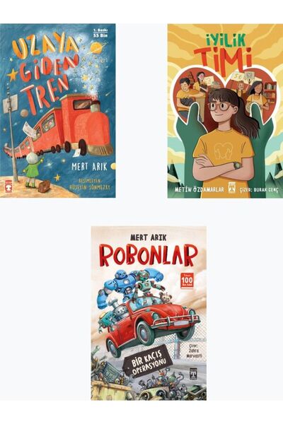Genç Timaş UZAYA GİDEN TREN+İYİLİK TİMİ+ROBONLAR TOPLAM 3 KİTAP SET
