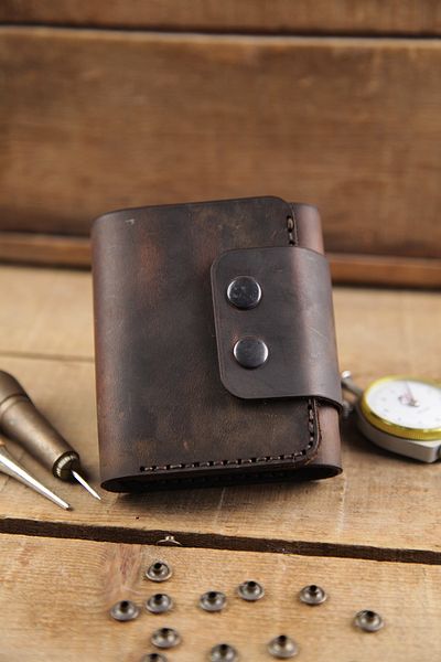 New Coast Leather 1900's Χειροποίητο ανδρικό πορτοφόλι από γνήσιο δέρμα
