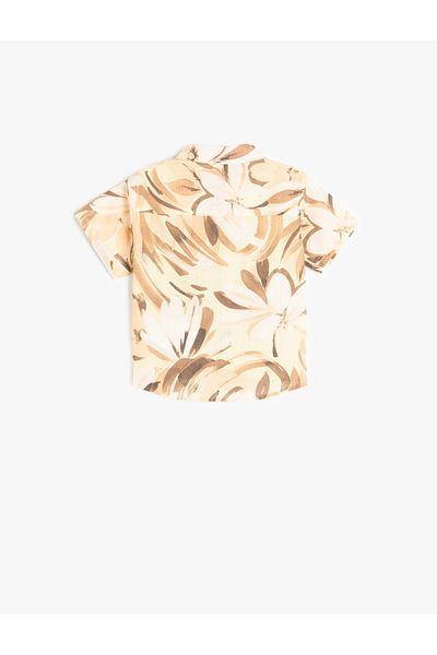 Koton Cotton Patterned Short Sleeve Shirt
