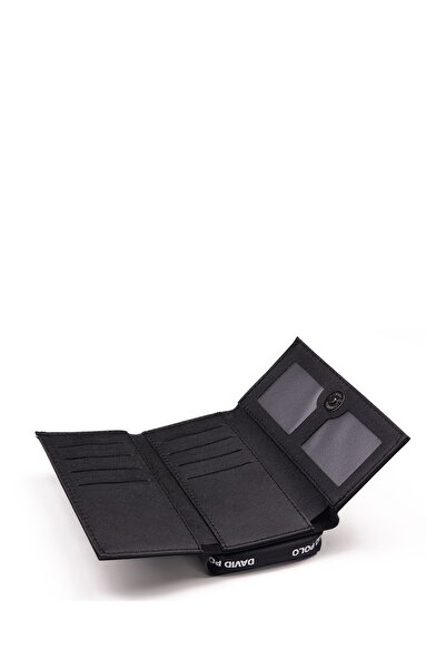 Bukili Black Color Wallet Large Size Wide Multi-Compartment Special Fabric Women's Wallet