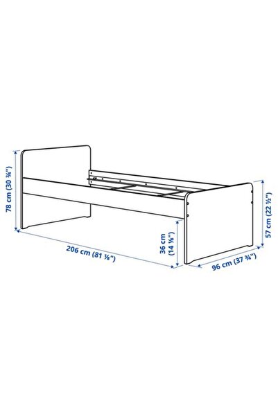IKEA SLAKT/NATTAPA, tek kişilik karyola, beyaz, 90x200 cm