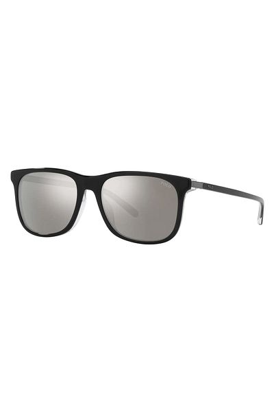 Polo Man Oval Sunglasses- Ph 4186u - Lense Size:55mm - Shiny Black On Crystal