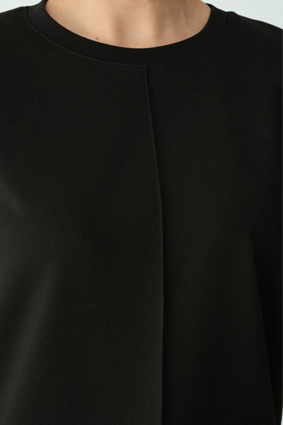 LOOSH Women's Crew Neck Front Stitching Short Sleeve Mini Dress