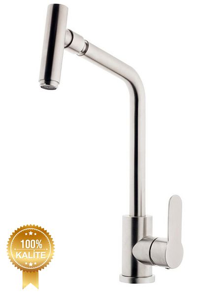 banyonatural First Quality Stainless Steel Lace Moves Sink Kitchen Faucet with Perlator Chrome Color